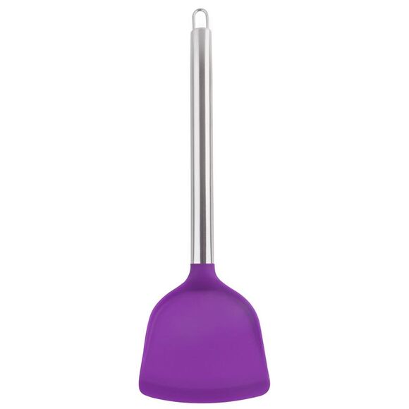 Silicone Turner Spatula Heat Resistant Non Stick for Baking and Mixing Purple - Picture 1 of 6